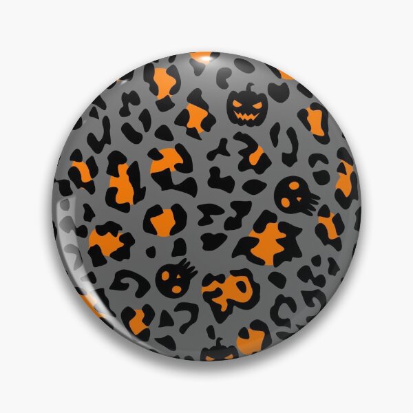 Item preview, Grey Halloween Leopard Pattern with Skulls and Pumpkins designed and sold by mrhighsky.