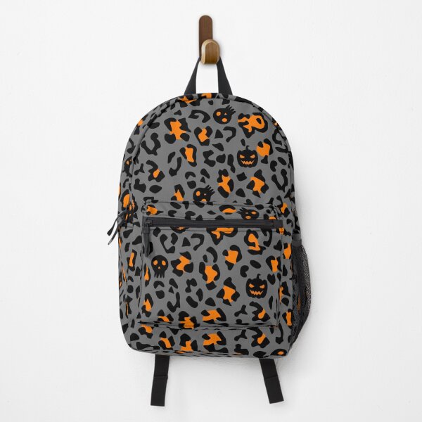 Item preview, Grey Halloween Leopard Pattern with Skulls and Pumpkins designed and sold by mrhighsky.