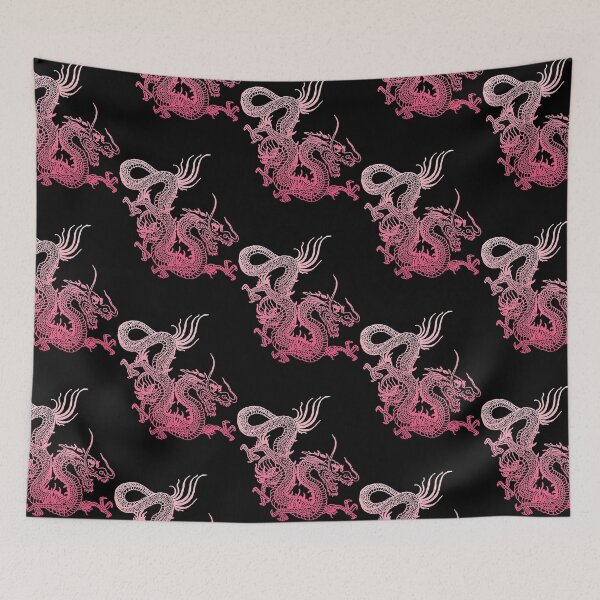 Item preview, Pink Chinese Dragon Asian Tradition Tattoo Style  designed and sold by dotrucvan27.