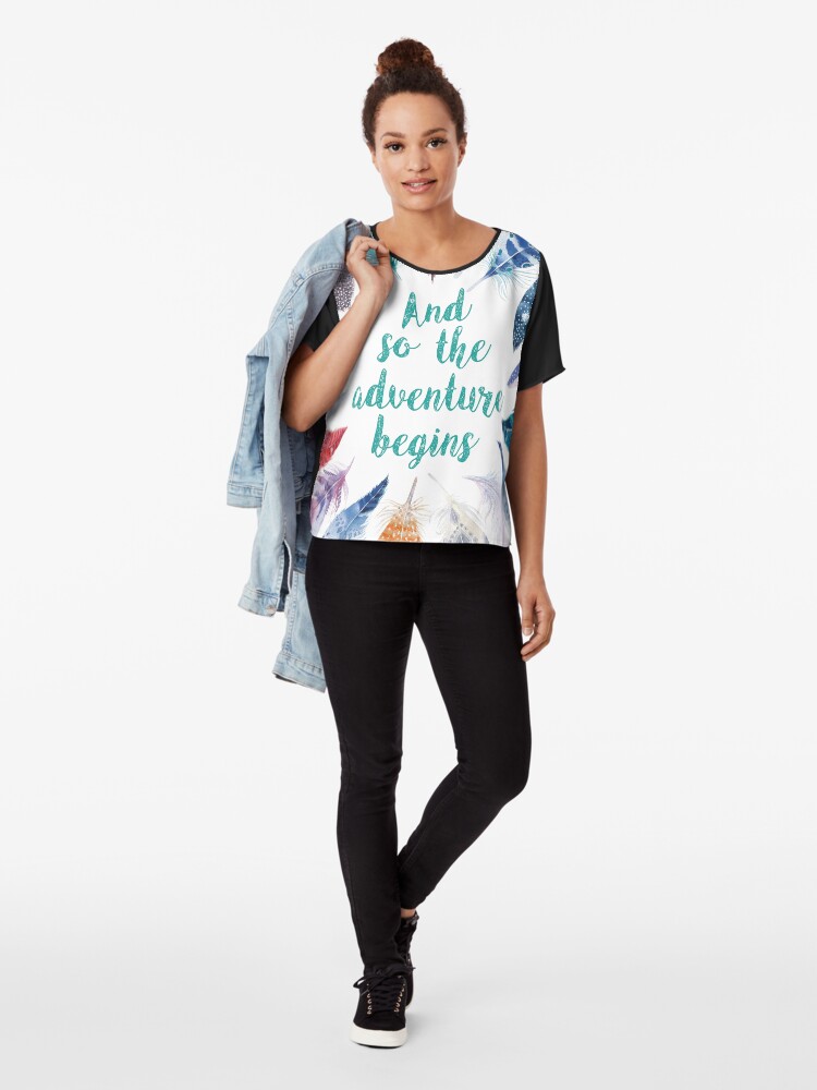 Imagen 4 de 6, Blusa con la obra Feathers, And so the adventure begins, diseñada y vendida por weloveboho.