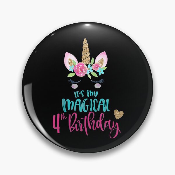Item preview, Kids Unicorn 4th Birthday Party Girls 4 Years Old designed and sold by MasonshiNoor.