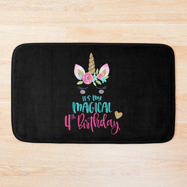 Item preview, Kids Unicorn 4th Birthday Party Girls 4 Years Old designed and sold by MasonshiNoor.