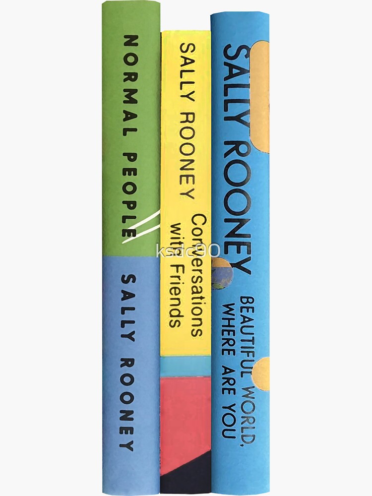 Thumbnail 3 of 3, Sticker, sally rooney book stack designed and sold by kyreeeeeeen.