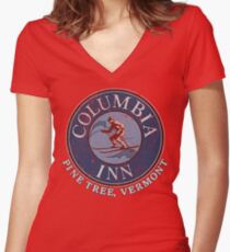 Columbia Inn, Pine Tree Vermont Women's Fitted V-Neck T-Shirt