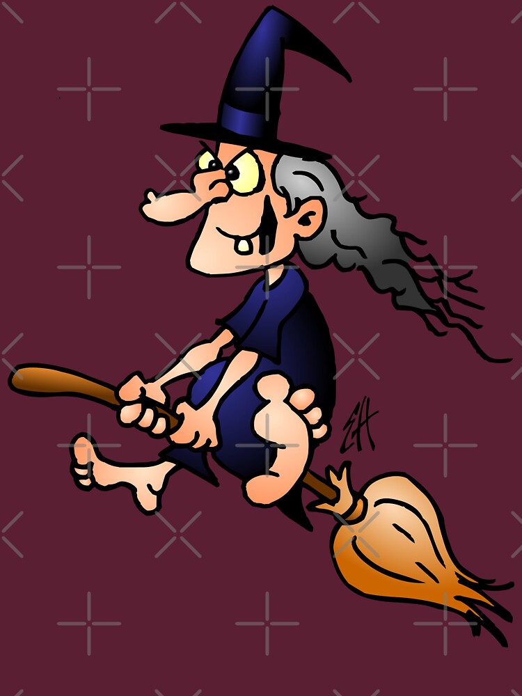 Witch on a broom by cardvibes