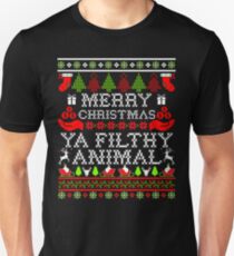 Christmas T-shirt - Merry Christmas Ya Filthy Animal Unisex T-Shirt