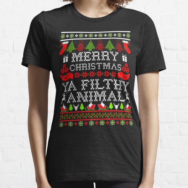 Christmas T-shirt - Merry Christmas Ya Filthy Animal Essential T-Shirt