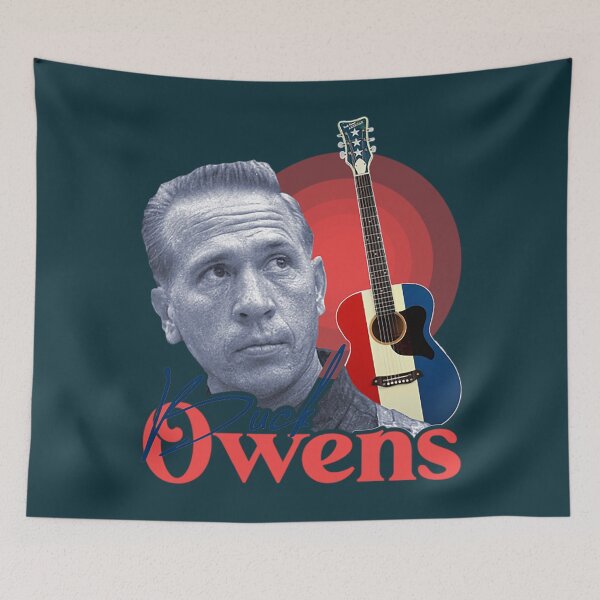 Item preview, Buck Owens + Retro Guitar Fan Tribute designed and sold by CastelloLukeba.