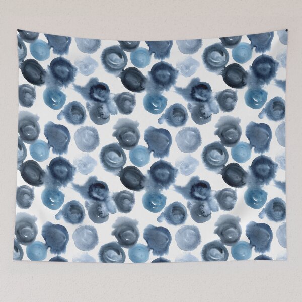 Aperçu de l'œuvre Technique de motif abstrait sans couture de colorant aquarelle bleu Shibori. créée et vendue par Olga Matskevich.