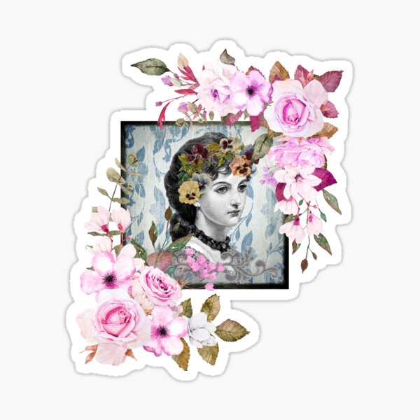 Vintage Rose Collage Sticker