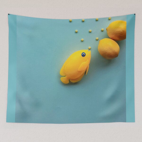 Item preview, Feeding three yellow angel fish  designed and sold by orangerinka.