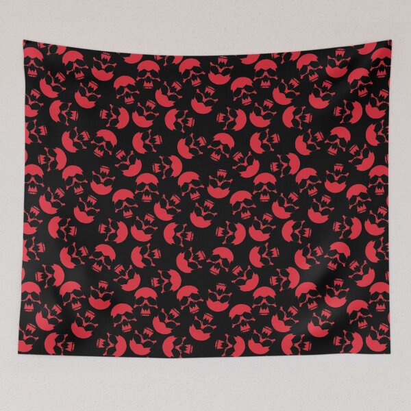Item preview, Red and Black Repeating Skull Pattern designed and sold by TMBTM.