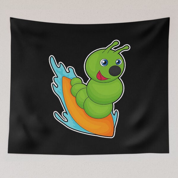 Item preview, Caterpillar as Surfer with Surfboard designed and sold by Snabdesign84.