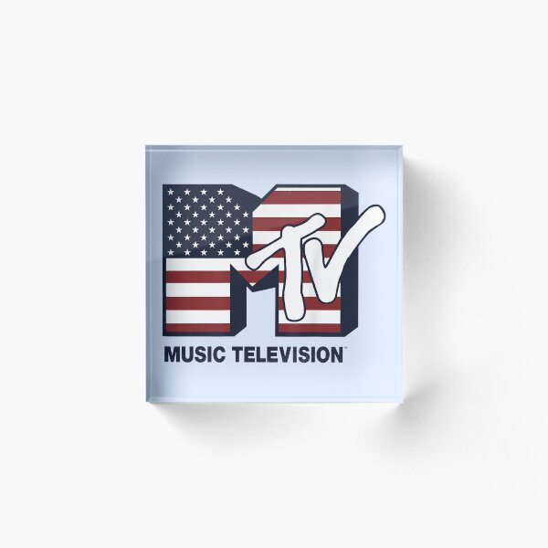 MTV Logo American Flag Graphic Acrylic Block