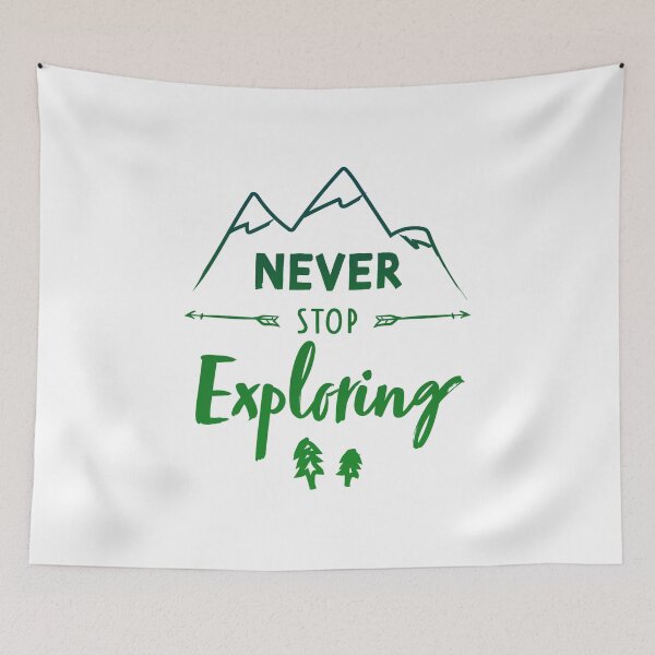 Aperçu de l'œuvre Jamais arrêter d'explorer créée et vendue par SuperCutsTshirt.