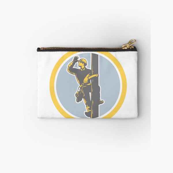 Item preview, Power Lineman Telephone Repairman Looking Saluting Retro designed and sold by patrimonio.