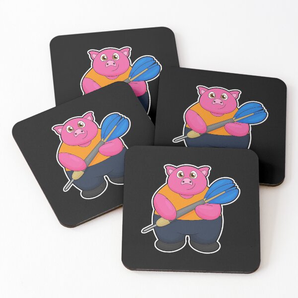 Aperçu de l'œuvre Pig as Dart player with Darts créée et vendue par Snabdesign84.