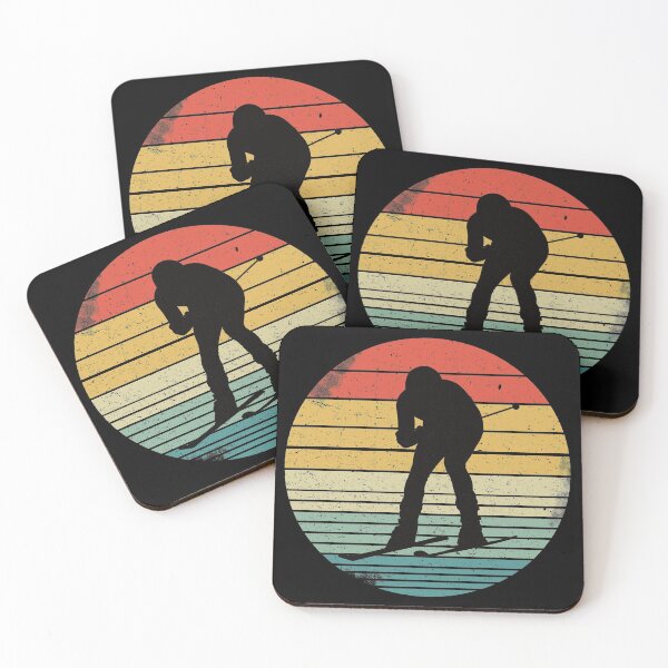 Item preview, Snow Skiing Silhouette On Vintage Sunset designed and sold by Primroaddesigns.