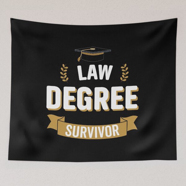 Item preview, Law Degree Survivor - Funny University Graduation designed and sold by VintagePathway.
