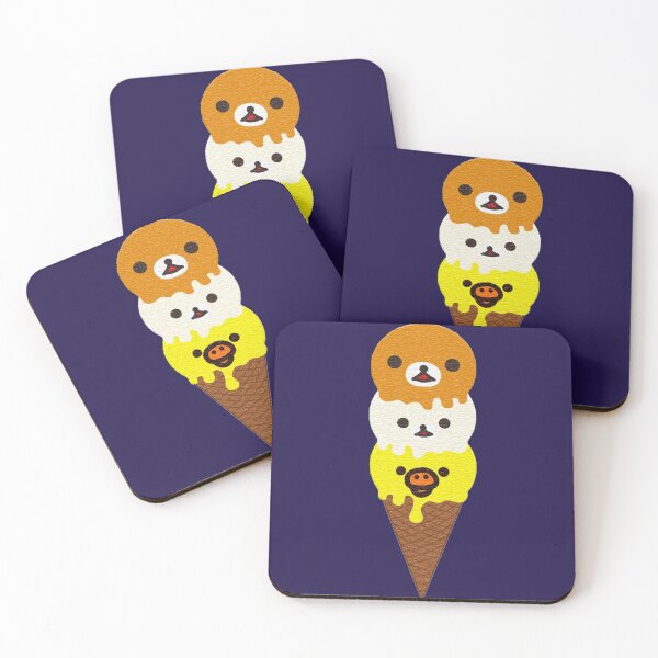 Item preview, Triple scoop ice cream of rilakkuma, korilakkuma, and kiiritori Baseball ¾ Sleeve  designed and sold by TENZIN-NET.