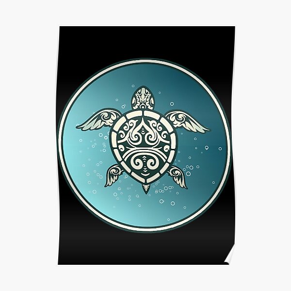 Polynesian Turtle tattoo family Metal Print for Sale by CarolaTees   Redbubble