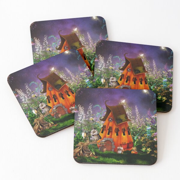 Item preview, Little friends in the night with pumpkin house designed and sold by nicky2342.