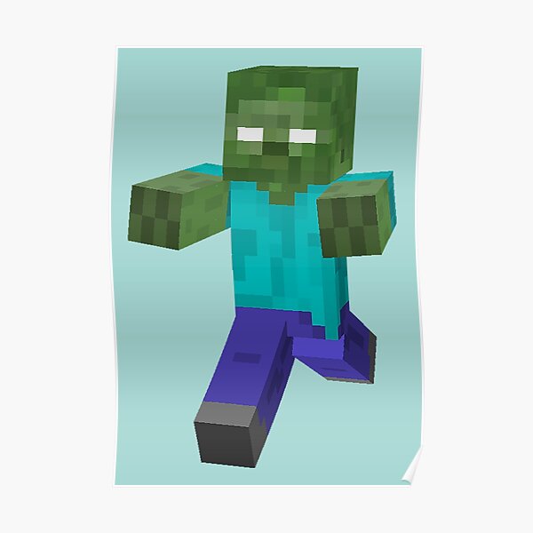 Minecraft Zombie Herobrine | Cool Minecraft Gaming Art Poster