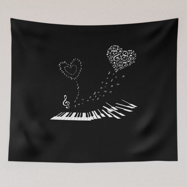 Item preview, Piano, sheet music and clefs - love designed and sold by Shirt-Designs.