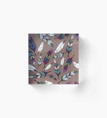 Colorful tribal feathers print. Vector illustration Acrylic Block