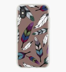 Colorful tribal feathers print. Vector illustration iPhone Case
