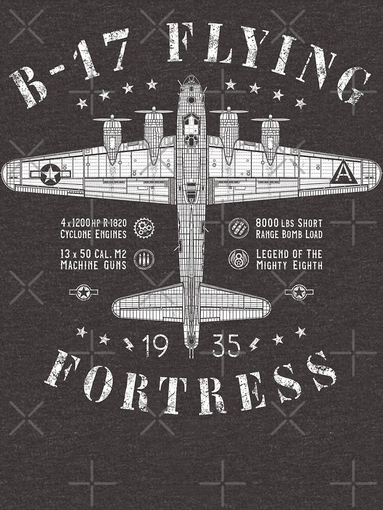 Imagen 7 de 7, Camiseta esencial con la obra B-17 Flying Fortress, diseñada y vendida por 909Apparel.