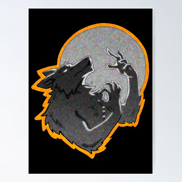 Artikelvorschau, Halloween Heulender Werwolf Grau entworfen und verkauft von RHokeArt.