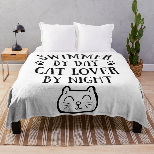 Item preview, Swimmer by day. Cat lover by night designed and sold by TheGreenGoat.