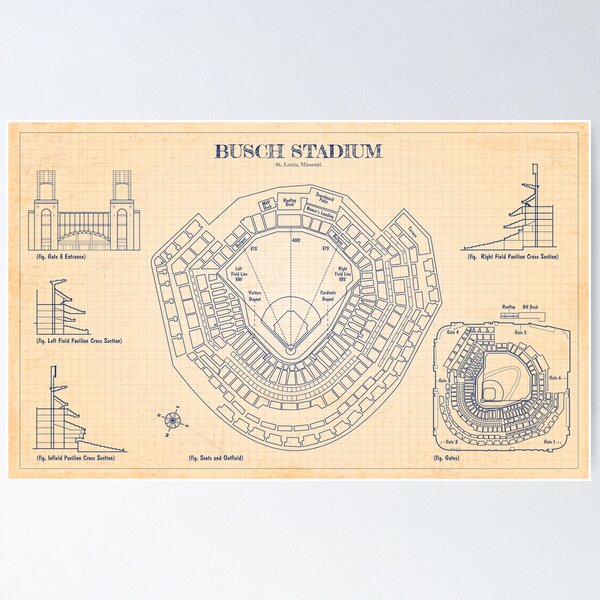 Item preview, Busch Stadium (Old Blue Grid) designed and sold by BGALAXY.