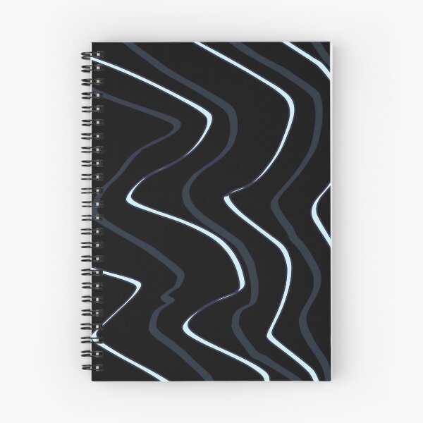 Aperçu de l'œuvre Lignes ondulées bleues et noires abstraites créée et vendue par CottagePop.