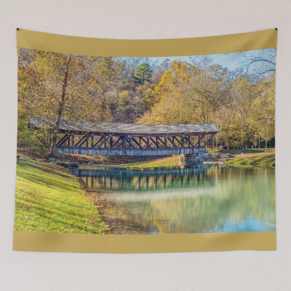 Item preview, Ozarks Fall Rustic Covered Bridge designed and sold by mljdwhite.