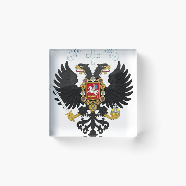 Coat of arms project for the Russian State, used by the governments of Alexander Kolchak and Anton Denikin Acrylic Block