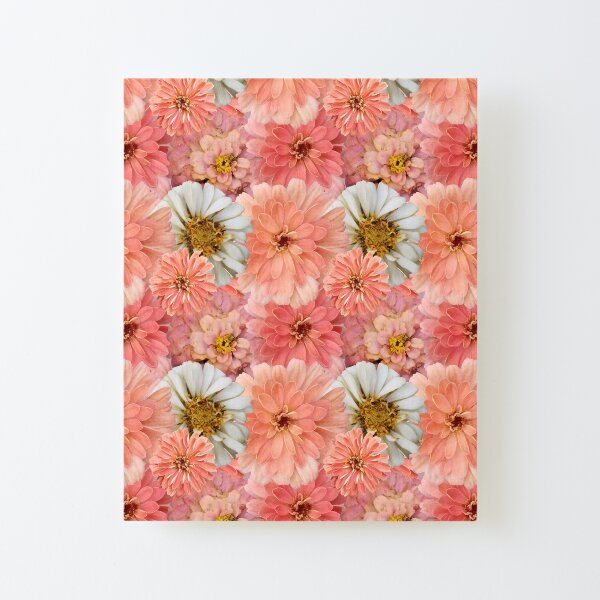Zinnia Garden No. 8, El Dorado Peaches and Cream Flower Garden Mix Canvas Mounted Print