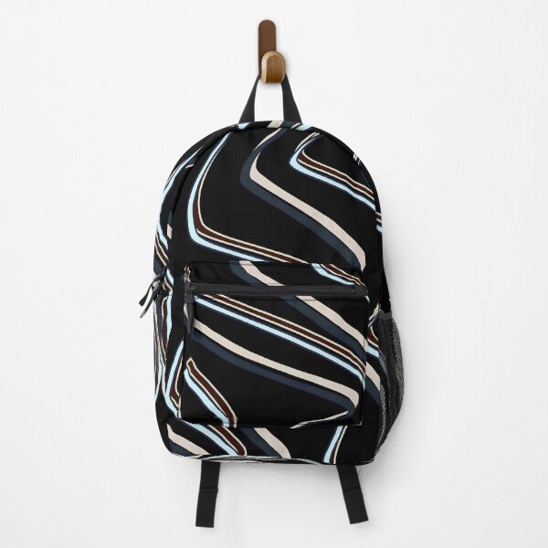 Item preview, Abstract brown, blue, black and beige wavy lines designed and sold by CottagePop.