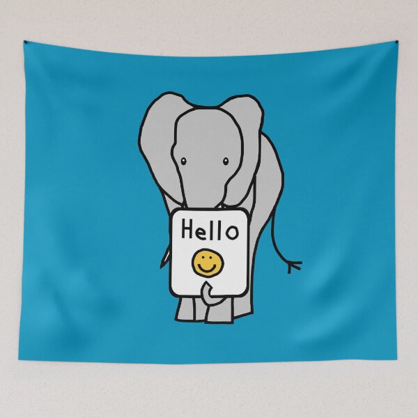 Item preview, Cute Elephant Says Hello designed and sold by ellenhenry.
