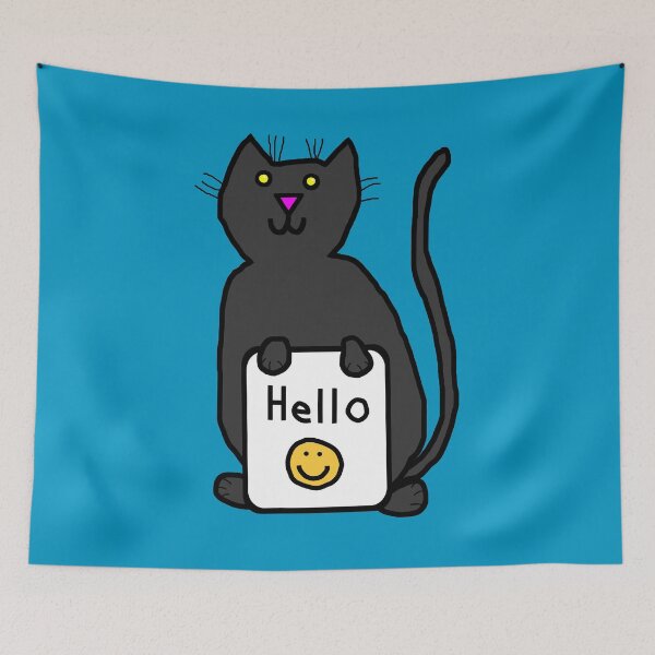 Item preview, Cute Cat says Hello designed and sold by ellenhenry.