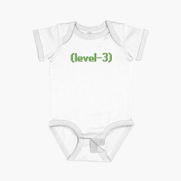 Vista previa del artículo con la obra «Camiseta para bebé de OSRS para niños de nivel 3 Noob», diseñado y vendido por Sunpeak Merch.