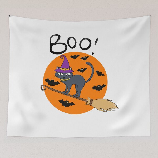 Item preview, Cat On Broom- Funny Halloween  designed and sold by Vicky021.