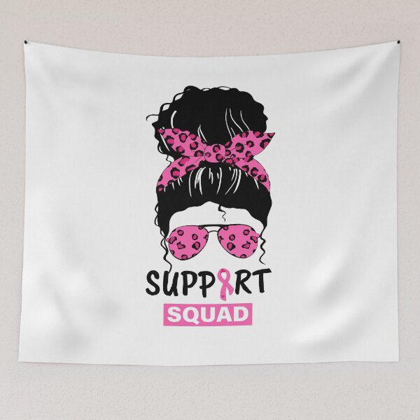 Item preview, Black Queen Breast cancer Afro support squad pink leopard ribbon designed and sold by THEMADBRUSH.