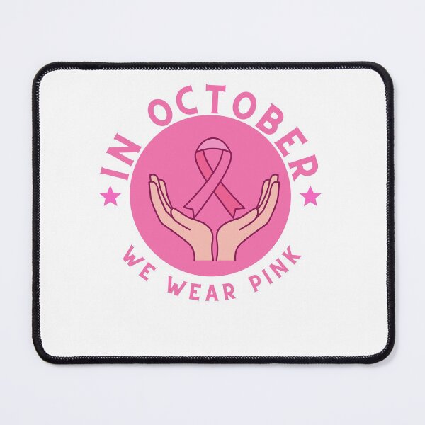 Item preview, Hand In October We Wear Pink Wear Pink and Blue breast cancer awareness Month Funny design gift for mom designed and sold by YLartist.