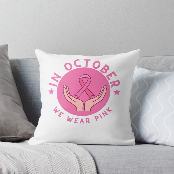 Item preview, Hand In October We Wear Pink Wear Pink and Blue breast cancer awareness Month Funny design gift for mom designed and sold by YLartist.