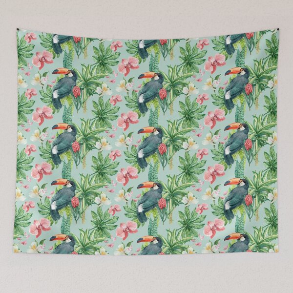 Item preview, Tropical Parrot With Flowers designed and sold by ixrid.