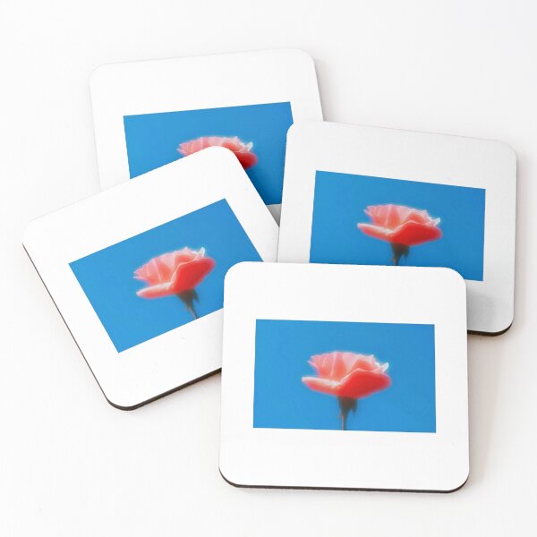 Item preview, Pink rose with a bright blue sky background designed and sold by Nubaex.