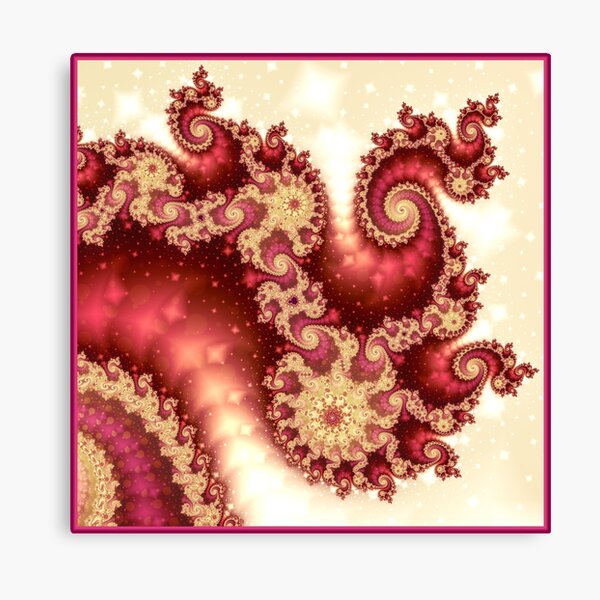 Red spiral fractal from the seahorse valley of the mandelbrot set Canvas Print