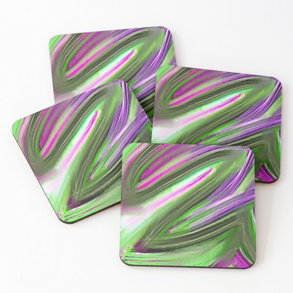 Item preview, Abstract purple and green paint swirls designed and sold by CottagePop.